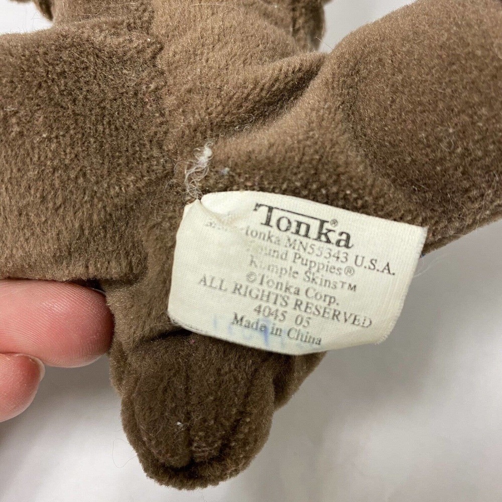 Lot of 2 Vintage Pound Puppies RUMPLE SKINS Brown Puppy Dog Plush Stuffed 8" - Picture 7 of 8